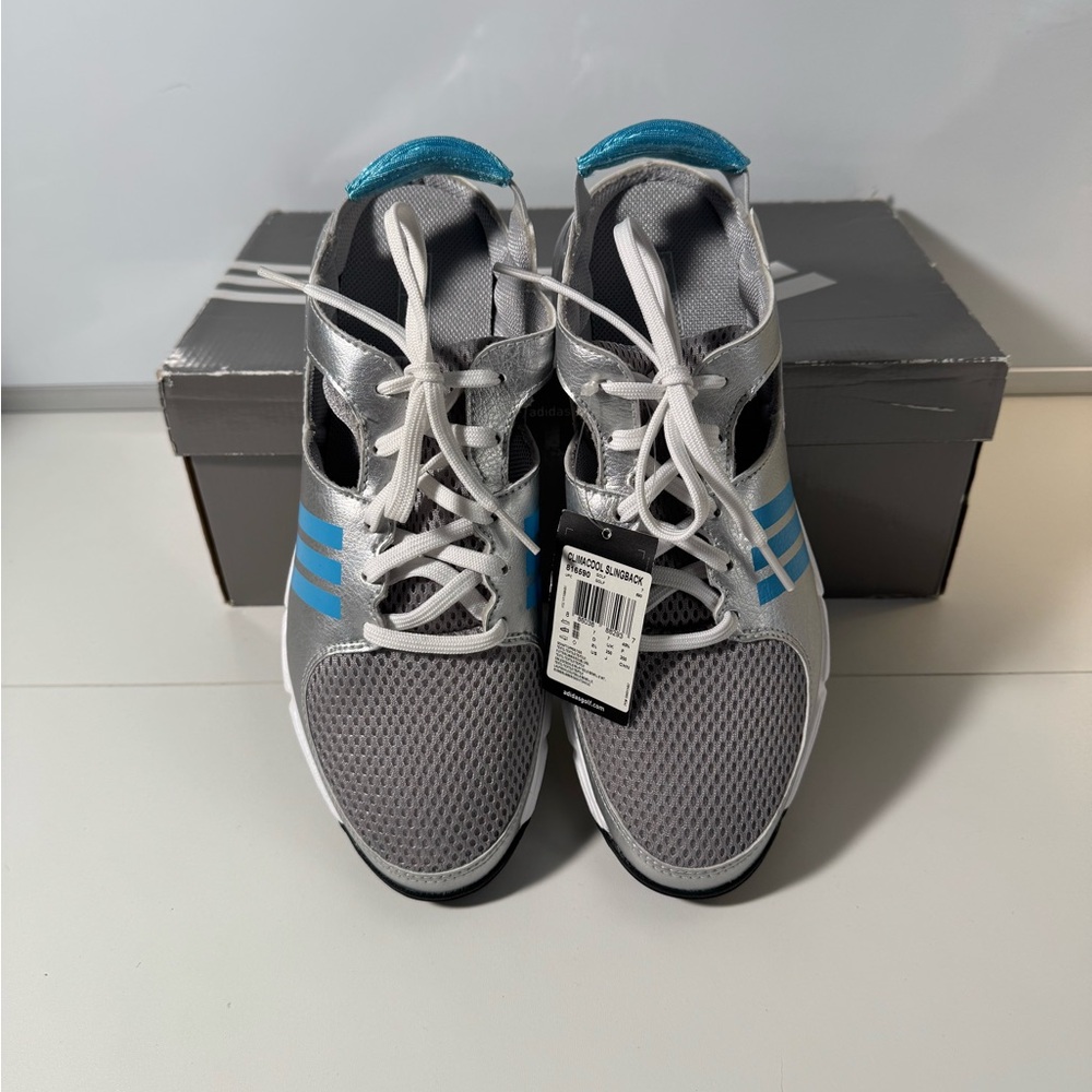 Adidas - NWT - Women’s Golf Slingback Shoes Silver and Sky Blue